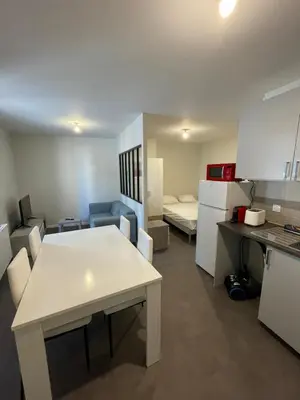 Cuisine ou kitchenette dans l'établissement Apartment with terrace and barbecue Hyper center