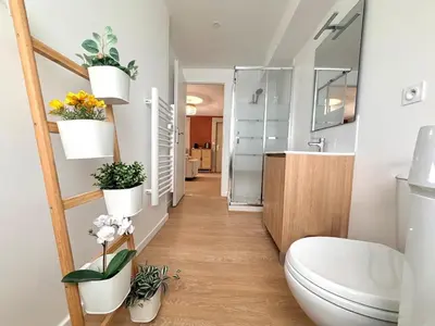 Salle de bains dans l'établissement Le chateau d'Altheis