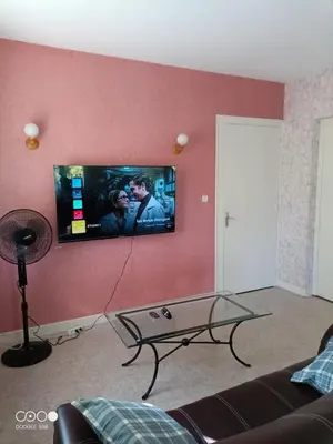 Télévision ou salle de divertissement dans l'établissement appartement avec terrasse et jardin