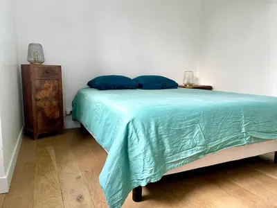 Un ou plusieurs lits dans un hébergement de l'établissement Large capacity cottage - gîte Le Pré Monon