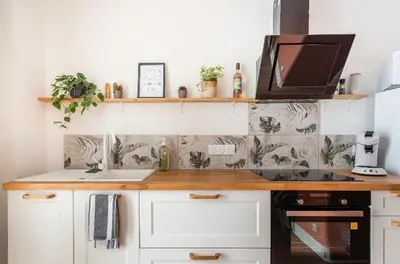 Cuisine ou kitchenette dans l'établissement L'Authentique Free parking