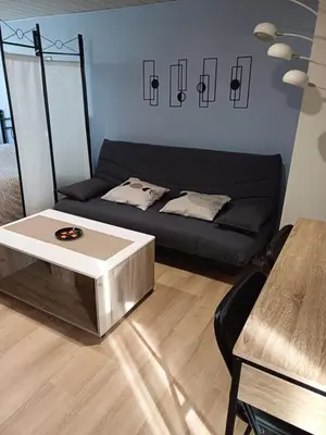 Coin salon dans l'établissement Charmant studio au rez de chaussée