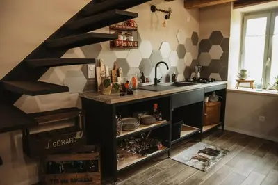 Cuisine ou kitchenette dans l'établissement Chez Fanfan