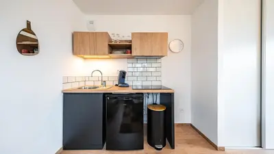 Cuisine ou kitchenette dans l'établissement Studio Le Chicago - By Primo Dijon