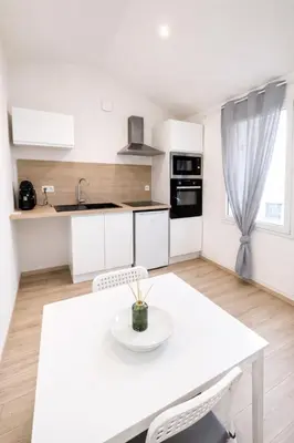 Cuisine ou kitchenette dans l'établissement Le cocon - STUDIO- MACON