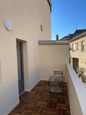 Balcon ou terrasse dans l'établissement Appartement au pied des vignes avec terrasse