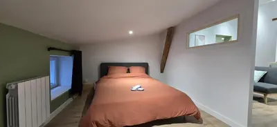 Un ou plusieurs lits dans un hébergement de l'établissement Cosy studio - refait à neuf au centre ville de Mâcon