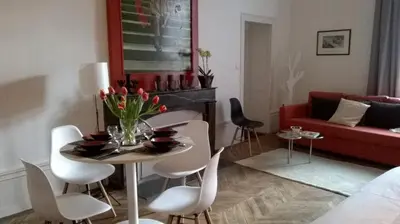 Coin salon dans l'établissement Appartements Caractere Clos St Jean