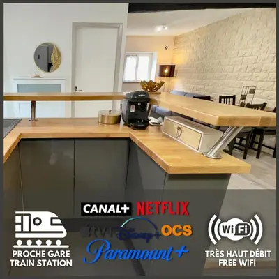 Cuisine ou kitchenette dans l'établissement T2 Cosy et Proche gare