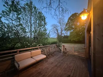 Balcon ou terrasse dans l'établissement La clef de vos rêves avec jacuzzi