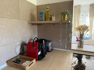 Cuisine ou kitchenette dans l'établissement Gîte 2 suites proche du lac de Chalain