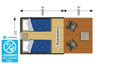 Plan de l'établissement ZEcamping 4 animaux acceptés avec piscine couverte et restaurant
