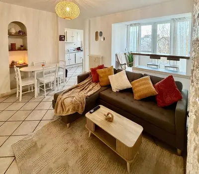 Coin salon dans l'établissement Apartment for 4 people