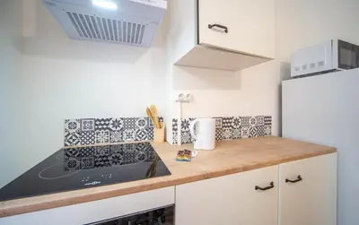 Cuisine ou kitchenette dans l'établissement Le Jean Moulin 3