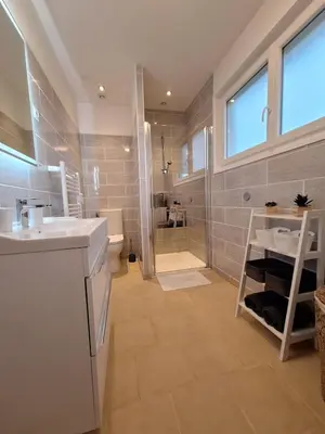 Salle de bains dans l'établissement Escapade au Lac