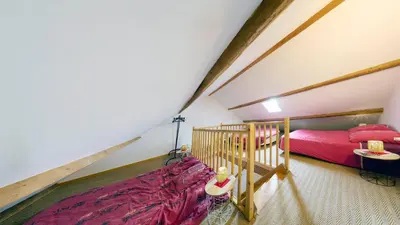 Un ou plusieurs lits dans un hébergement de l'établissement Chênesaint house in Morvan