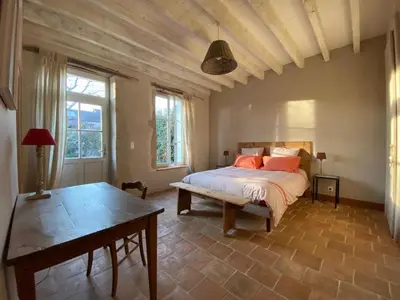 Un ou plusieurs lits dans un hébergement de l'établissement Gîte La Maison De Lucien
