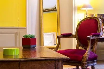 Coin salon dans l'établissement Appartement Le Buffon