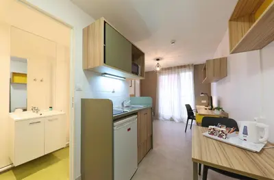 Cuisine ou kitchenette dans l'établissement Apparteo Dijon
