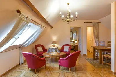 Coin salon dans l'établissement Gite du Clos Champagnac