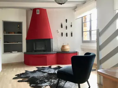 Coin salon dans l'établissement Les Hauts de CLuny