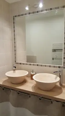 Salle de bains dans l'établissement B&B Des Histoires d'Anges - Côté Jardin - Accueil Vélo