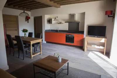 Cuisine ou kitchenette dans l'établissement La Grange aux Ecureuils