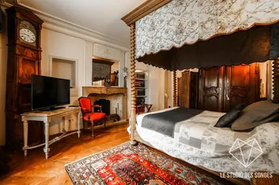 Un ou plusieurs lits dans un hébergement de l'établissement Chambre d'hôtes Le Petit Tertre
