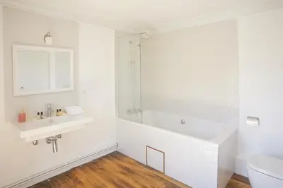 Salle de bains dans l'établissement Manoir de Puyval