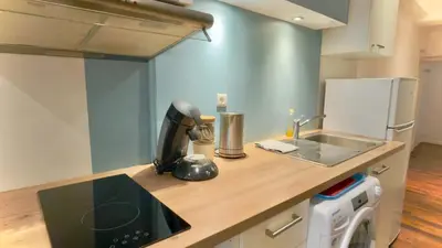 Cuisine ou kitchenette dans l'établissement Les Ducs de Bourgogne En hyper centre