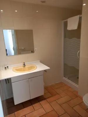 Salle de bains dans l'établissement Hotel de la Halle