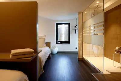 Salle de bains dans l'établissement Auberge Du Paradis