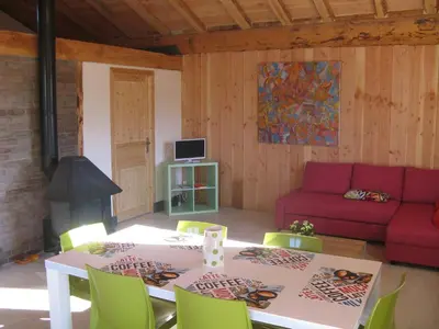 Coin salon dans l'établissement Gîte chez karine et roland