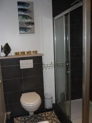 Salle de bains dans l'établissement Atelier 1 - shared pool for 2-6 in Semur en Auxois, Burgundy