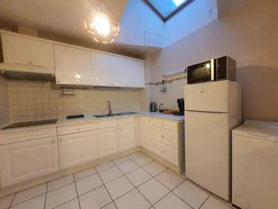 Cuisine ou kitchenette dans l'établissement RnB Locations Mâcon