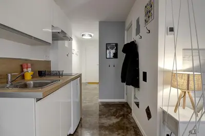Cuisine ou kitchenette dans l'établissement STUDIO LE MOUTARDE