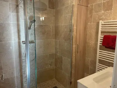 Salle de bains dans l'établissement Très bel appartement dijonnais place Wilson GUTEMBERT