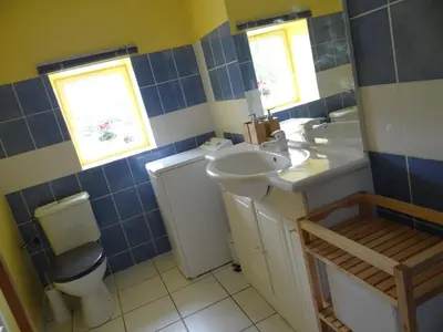 Salle de bains dans l'établissement Gîte L'étable