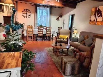 Coin salon dans l'établissement Gite du moulin à la ferme pour 6 á 8 pers tt confort