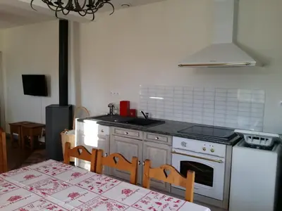 Cuisine ou kitchenette dans l'établissement Au gite Dolois