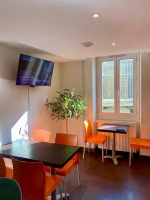 Télévision ou salle de divertissement dans l'établissement Hôtel de Paris - Dijon Centre Gare