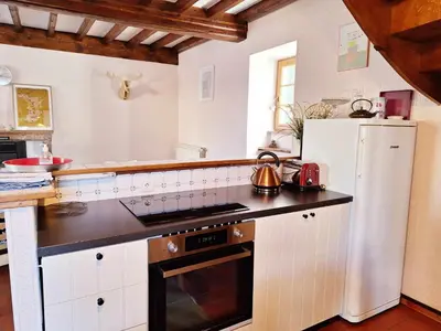 Cuisine ou kitchenette dans l'établissement Gite du hérisson