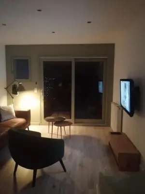 Télévision ou salle de divertissement dans l'établissement Au bord de Seille