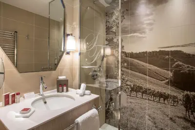 Salle de bains dans l'établissement Hôtel & Spa Les Sept Fontaines Best Western Premier
