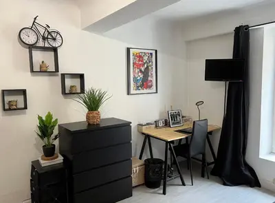 Télévision ou salle de divertissement dans l'établissement Myappart71 - Studio - cosy au centre ville