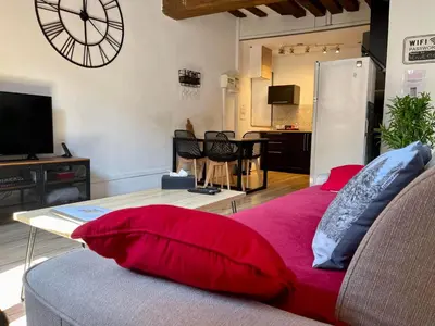 Télévision ou salle de divertissement dans l'établissement Appartements chez Delphine et Guillaume au coeur de Semur en Auxois