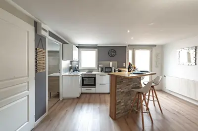 Cuisine ou kitchenette dans l'établissement Le Flav - Charmant appartement à 10 mn de Dijon