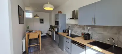Cuisine ou kitchenette dans l'établissement Chez Charles Centre-Parking privé-Hospices-Gare
