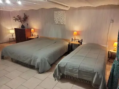 Un ou plusieurs lits dans un hébergement de l'établissement Appartement dans le Morvan 16 min de l'autoroute