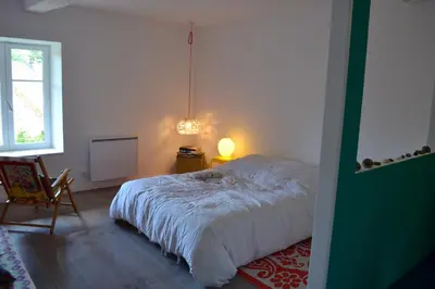 Un ou plusieurs lits dans un hébergement de l'établissement Chambre privative et originale, à 20 mn de Cluny